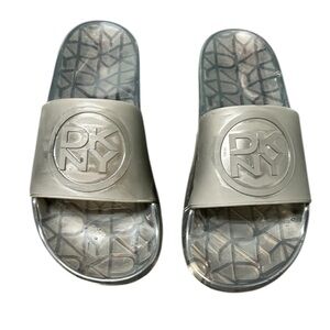 DKNY Tami Logo Detail Jelly Black Slides NEW with box Size 9
